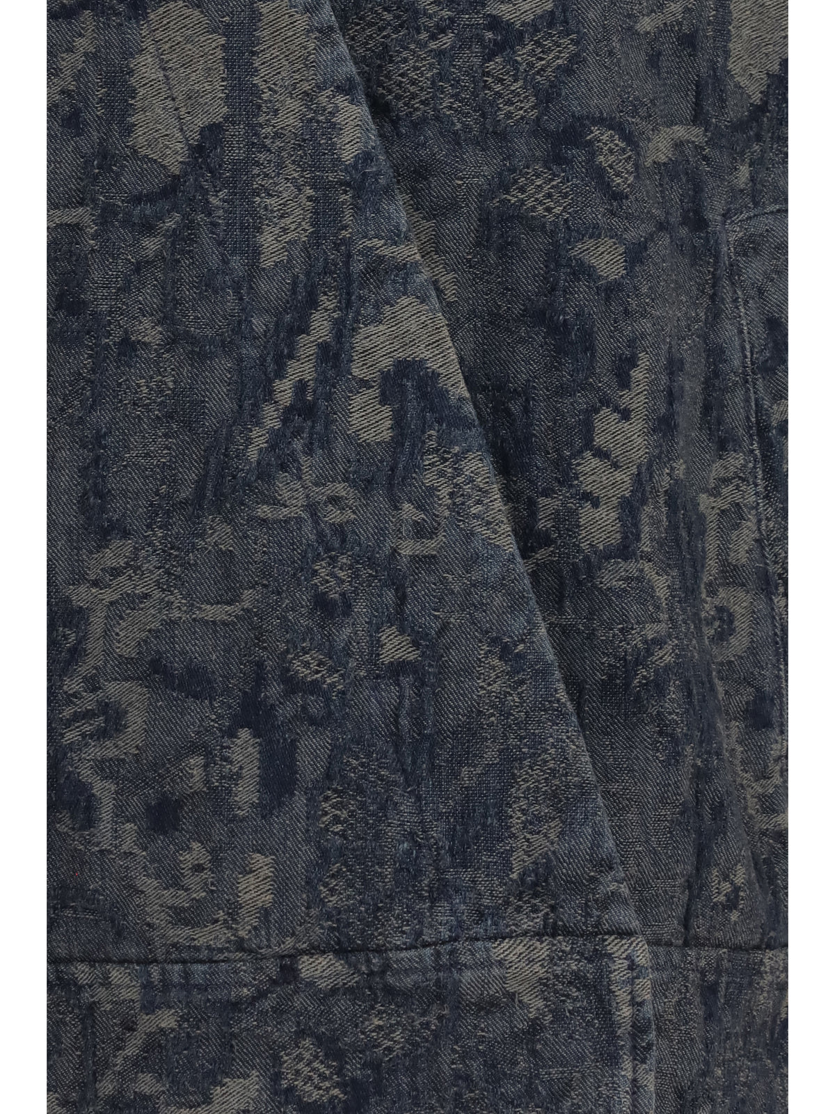 Giorgio Armani Jacket in oversized floral jacquard denim - Grey Navy