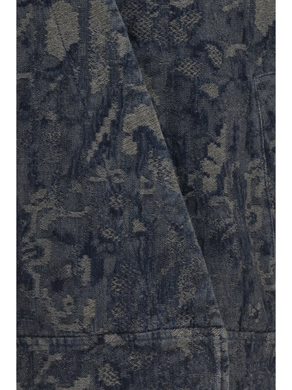 Giorgio Armani Jacket in oversized floral jacquard denim - Grey Navy