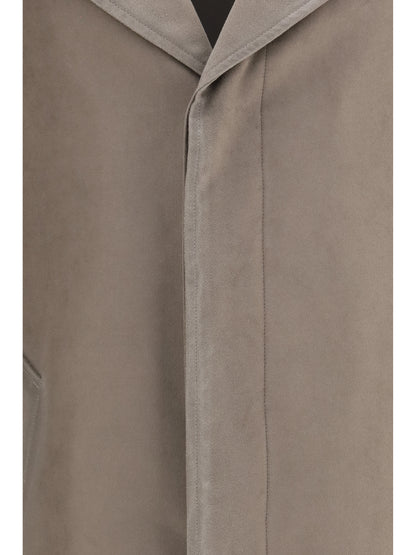 Loewe Single-breasted brushed cotton-blend fustian Coat - Khaki Brown
