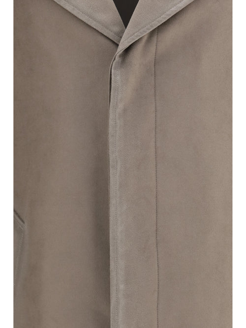 Loewe Single-breasted brushed cotton-blend fustian Coat - Khaki Brown