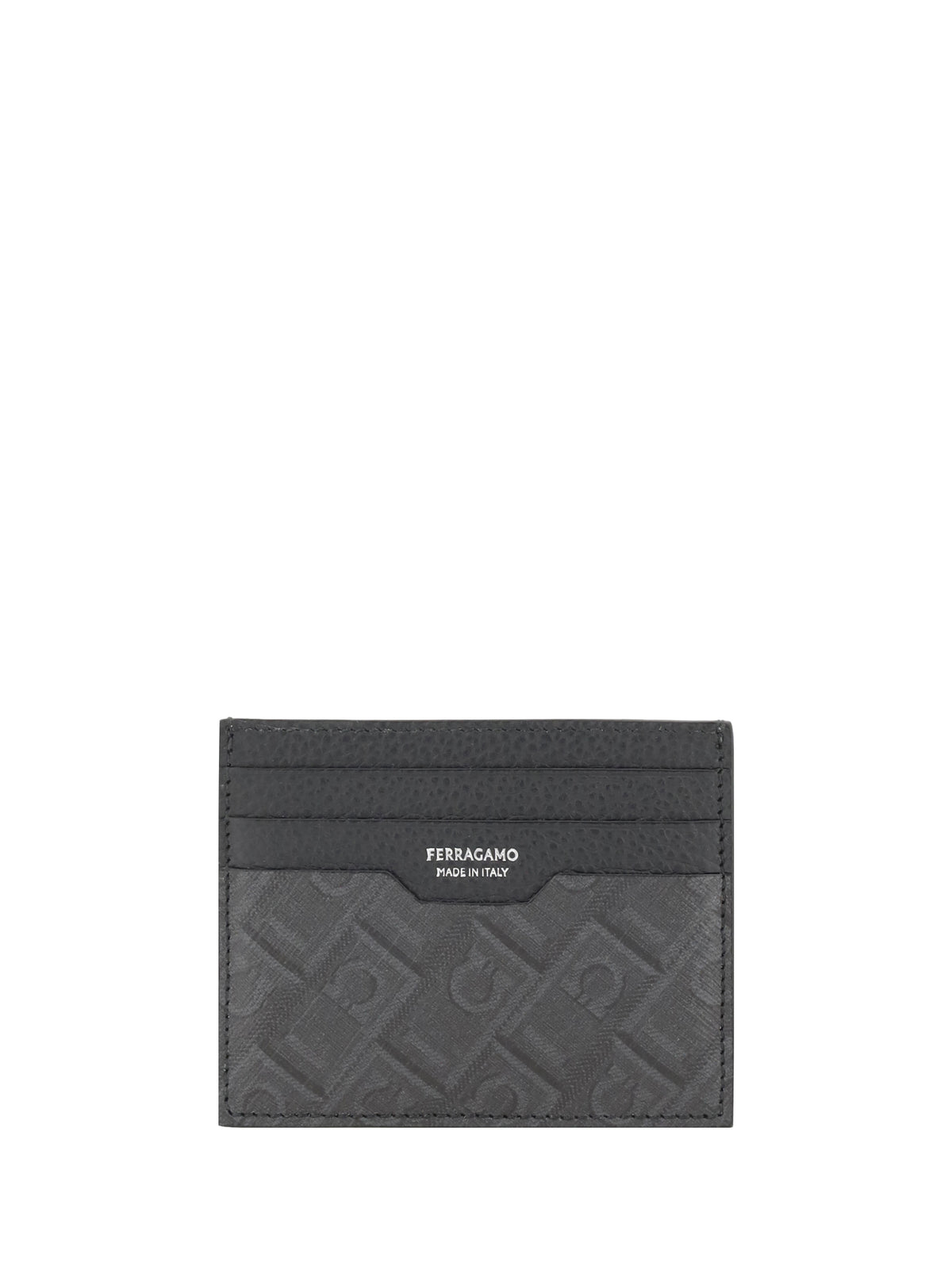 Ferragamo Leather Cardholder - Grey Patterned Medium