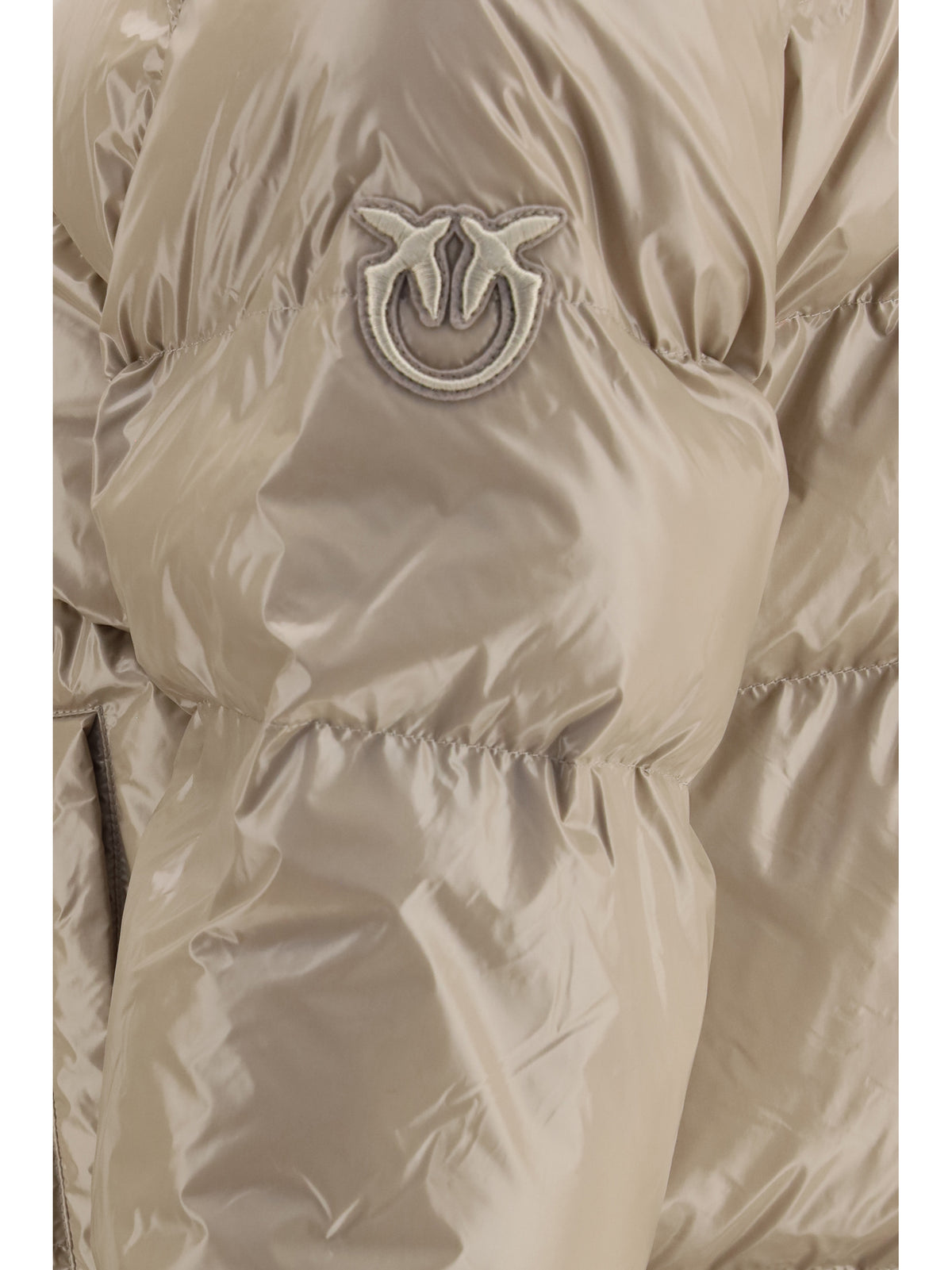 Pinko Glossy quilted Puffer Jacket - Beige-Cinciglia