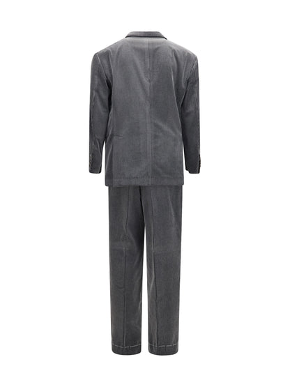 Brunello Cucinelli Ribbed double-breasted Suit - Grey