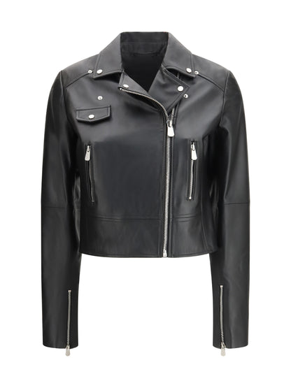 PINKO Leather biker Jacket
