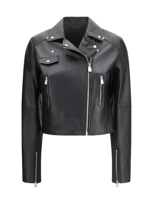 PINKO Leather biker Jacket