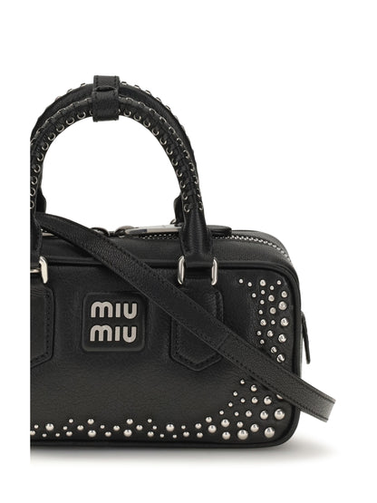 Miu Miu Arcadie studded leather Handbag - Black