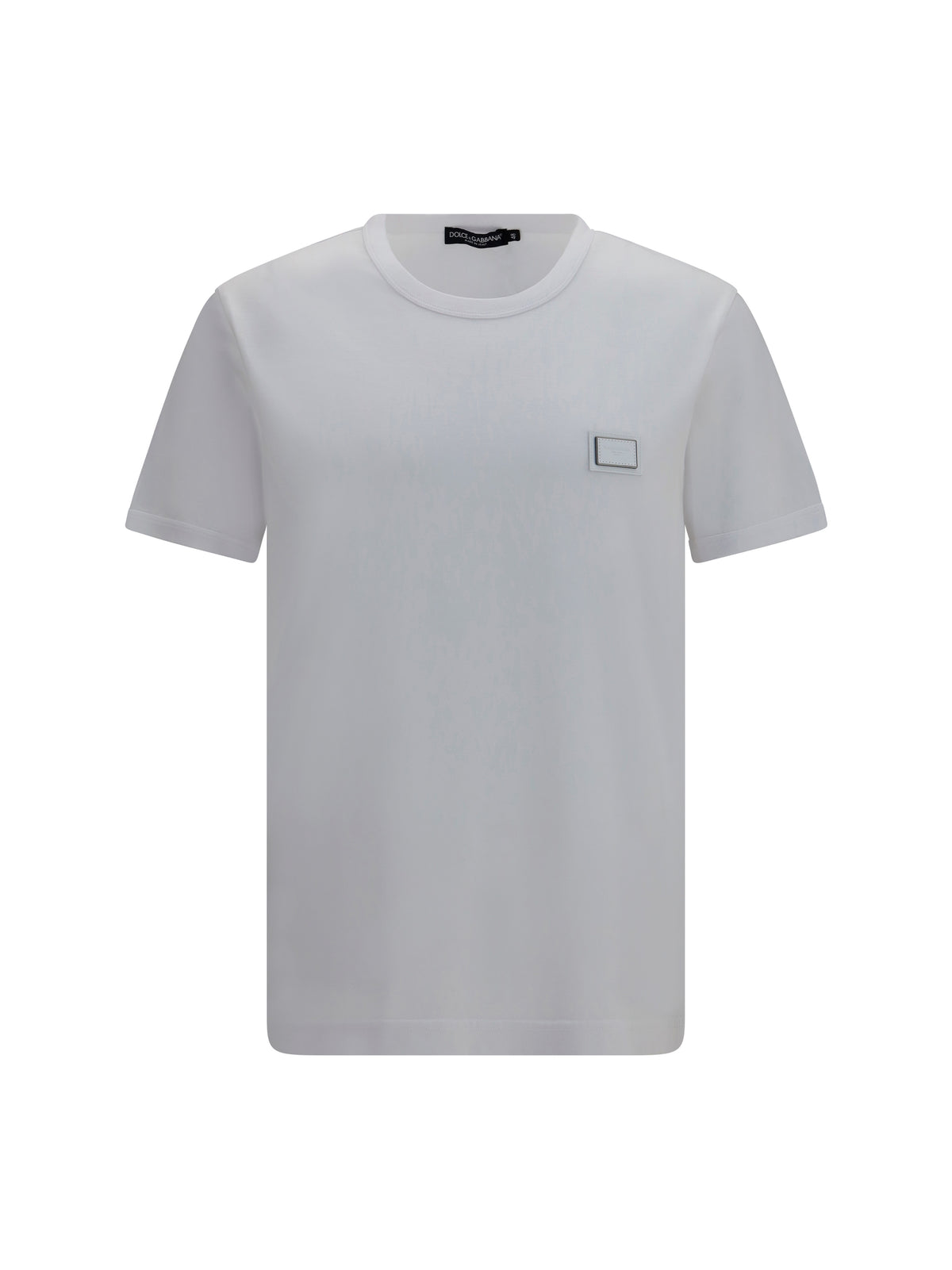 Dolce & Gabbana Cotton T-shirt with logo plaque - White Ottico