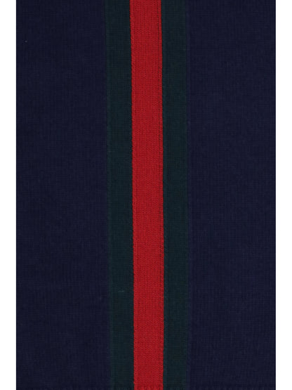 Gucci Web stripe wool Sweater for Girl - Abyss Blue/Green/Red