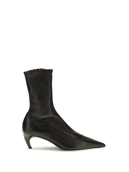 Khaite Valerie leather Ankle Boots - Black