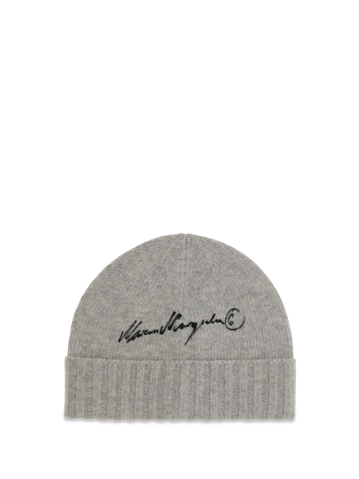 MM6 Maison Margiela Beanie wool Hat - Grey Melange-Black Print