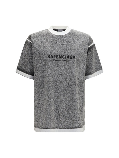 Balenciaga Oversized mélange T-shirt - Black