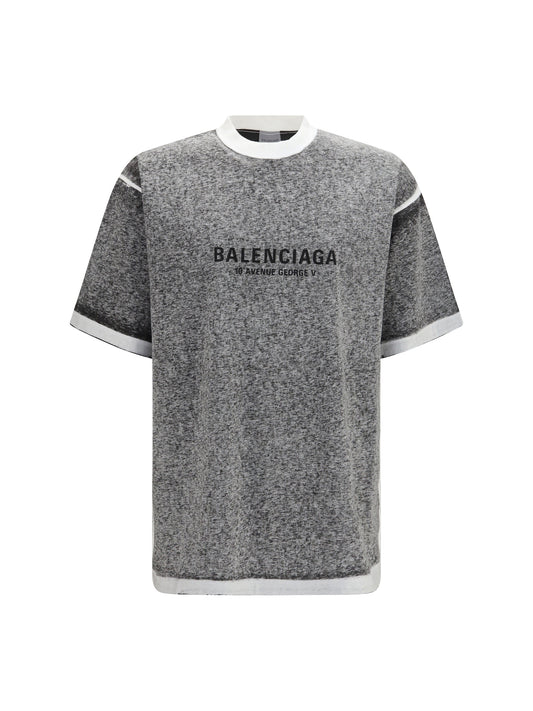 Balenciaga Oversized mélange T-shirt - Black