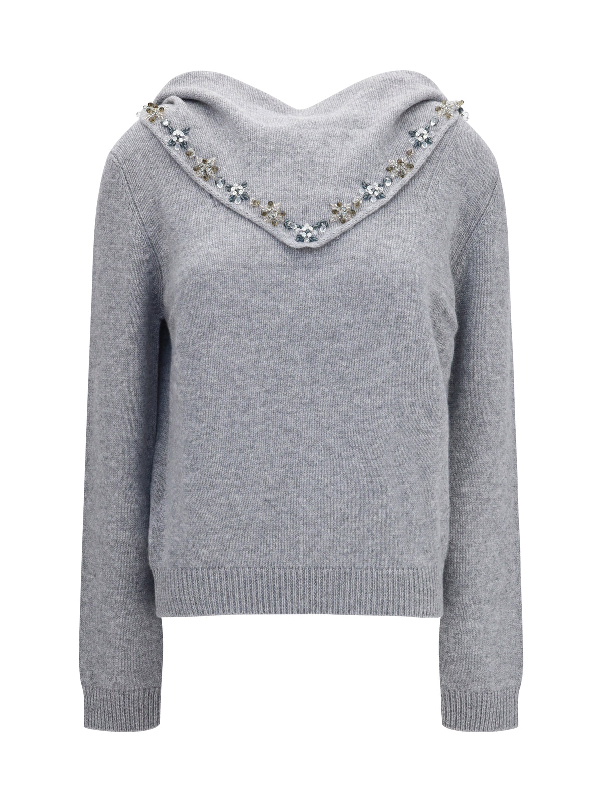 Prada Sweater with integrated scarf - Grey