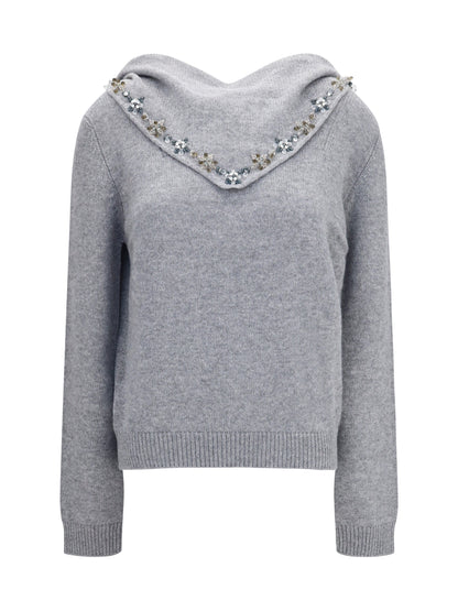 Prada Sweater with integrated scarf - Grey