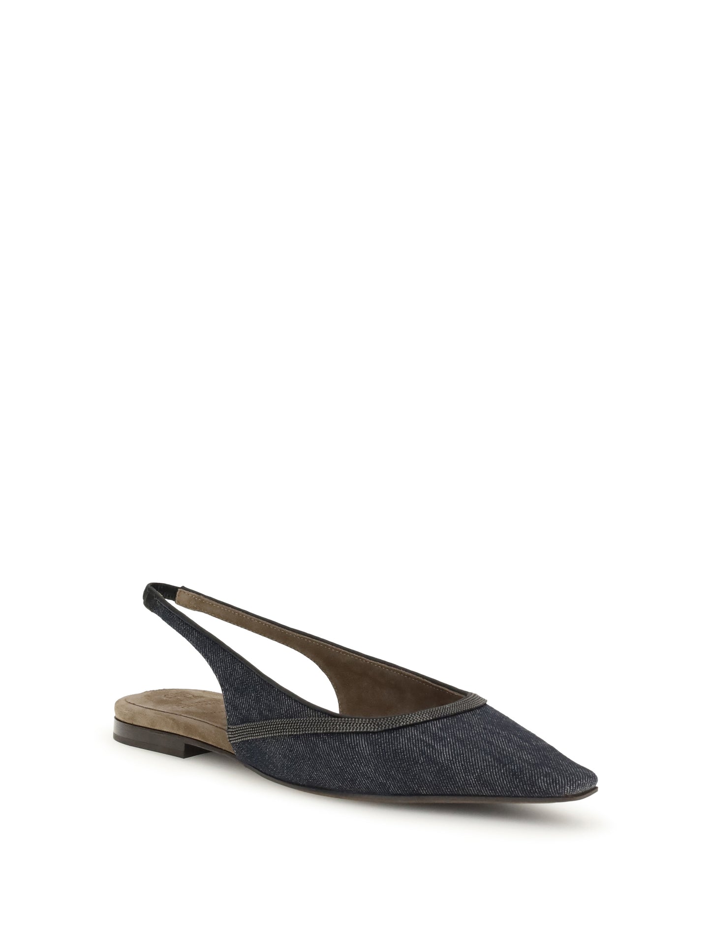 BRUNELLO CUCINELLI Denim slingback Ballerinas