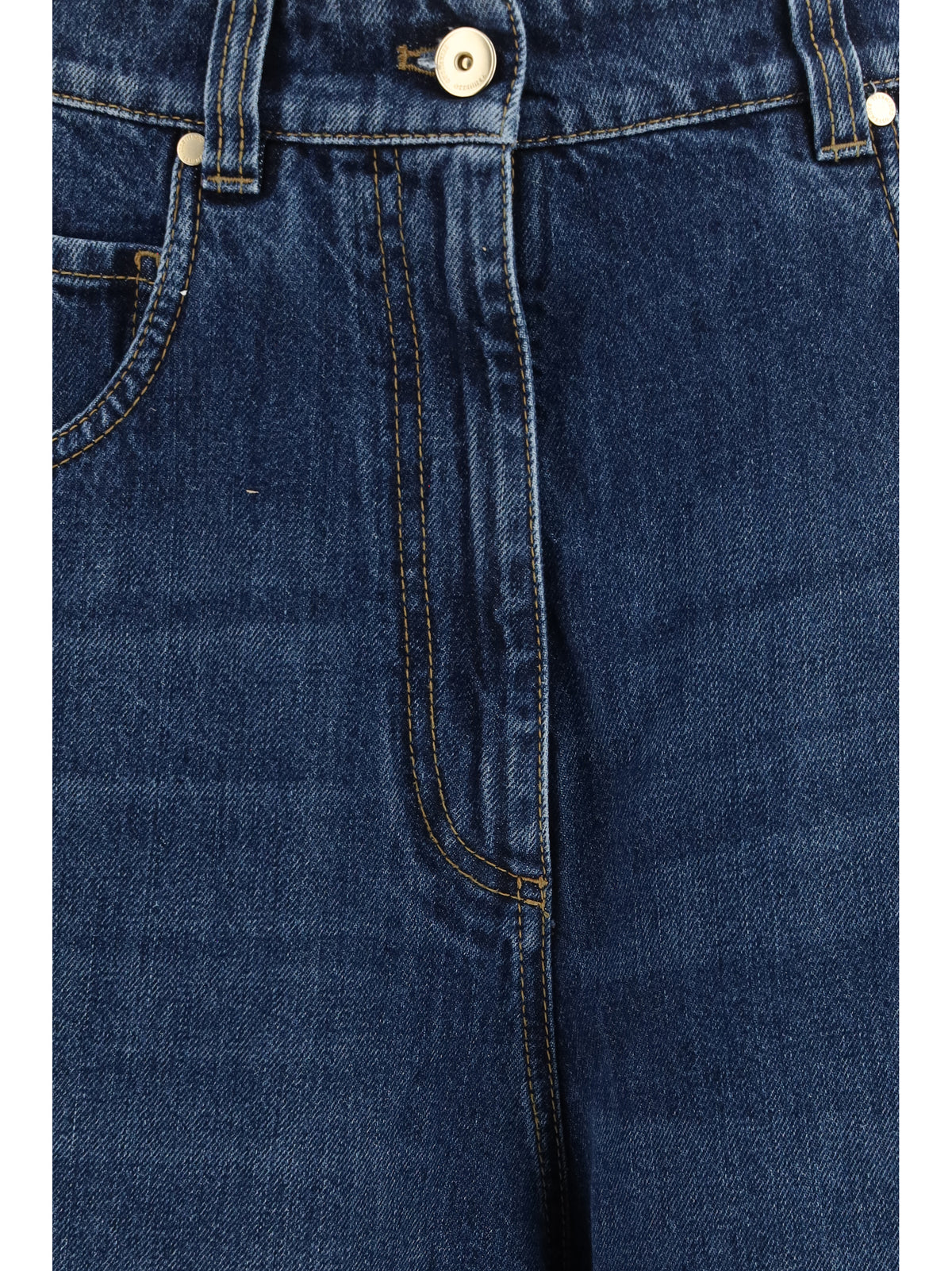 Brunello Cucinelli Wide-leg Denim Jeans - Iconic Dark Blue Denim