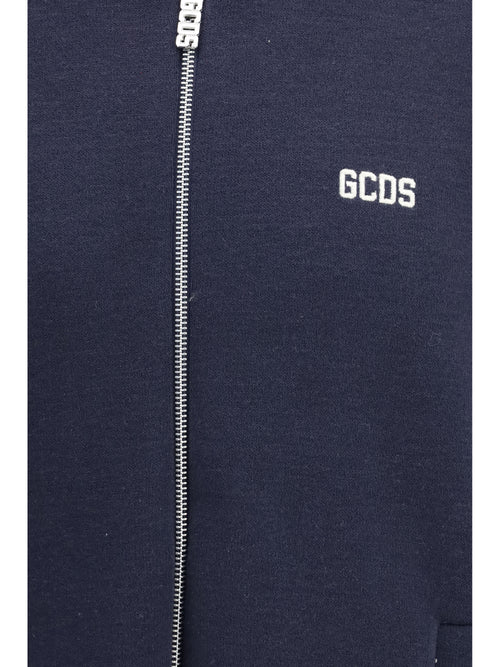 GCDS Hooded Sweatshirt with back logo - Dark Blue/Bone