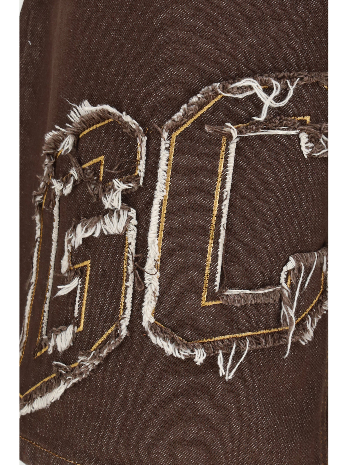 GCDS Lounge logo denim Shorts - Dark Brown/Brown