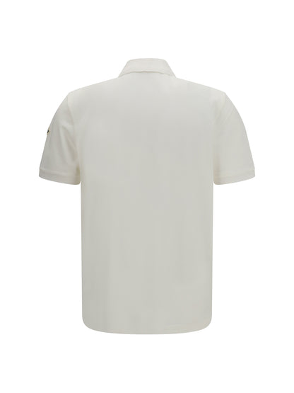 Moncler Cotton piqué Polo Shirt with logo - Natural