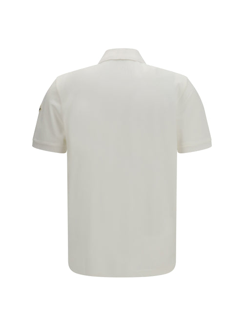 Moncler Cotton piqué Polo Shirt with logo - Natural