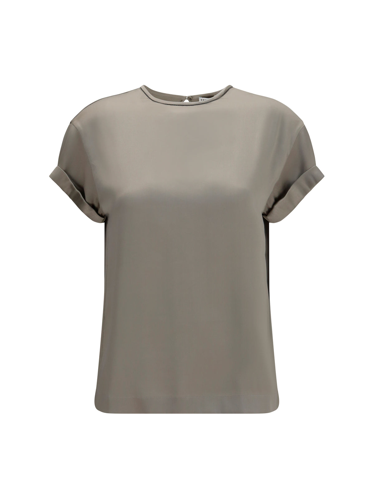 Brunello Cucinelli Silk Blouse with monili chain - Rosemary