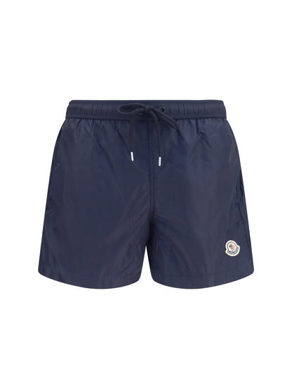 Moncler Logo Swim Shorts - Navy