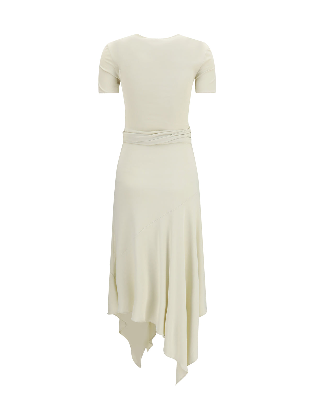 AlaïA Belted jersey Dress - Blanc Creme