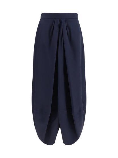 Giorgio Armani Pleated silk Skirt - Navy Blue