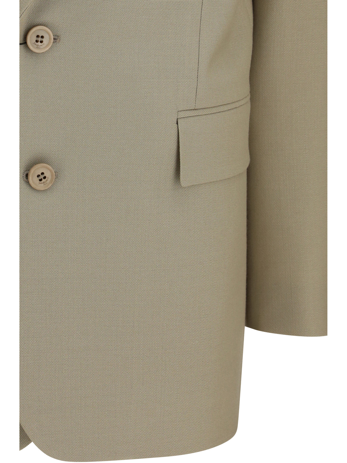 Saint Laurent Single-breasted Jacket in wool and silk - Mustard