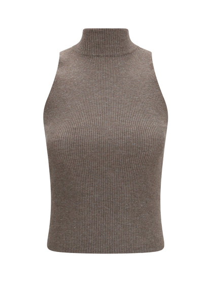 BRUNELLO CUCINELLI Sleeveless Turtleneck with luminous details