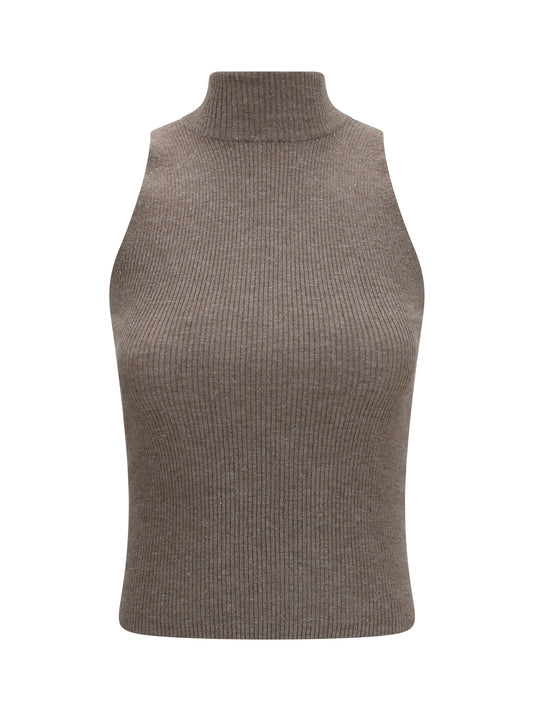BRUNELLO CUCINELLI Sleeveless Turtleneck with luminous details