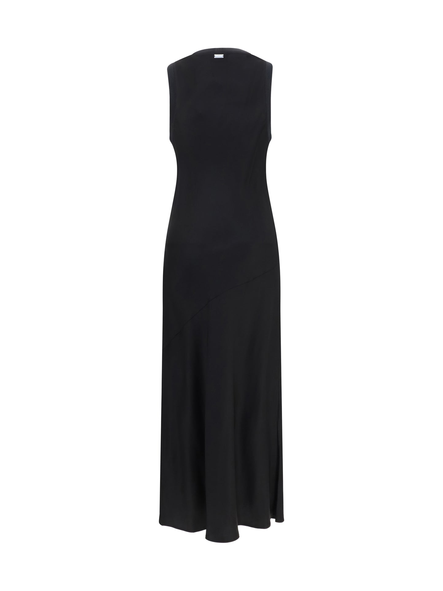 AMI PARIS Sleeveless long fluid satin Dress