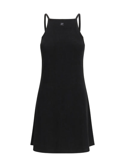 Courrèges Logo mini Dress - Black