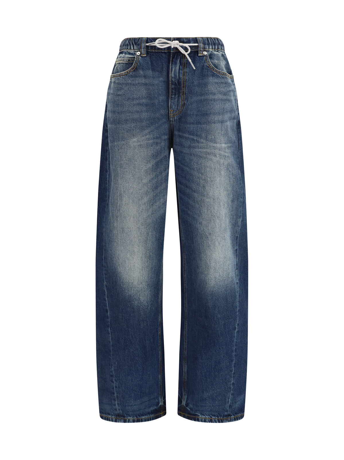Alexander Wang Balloon Jogger Pants with Crystal Drawstring - Aged Dark Blue
