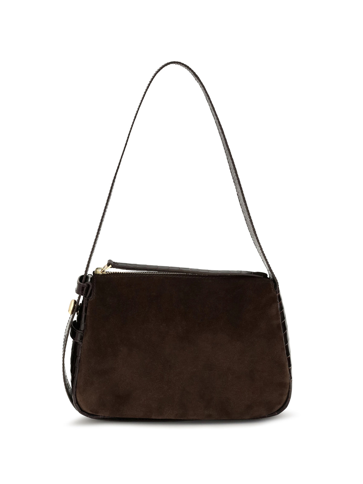 Tory Burch Small Romy suede Shoulder Bag - Dark Cocoa
