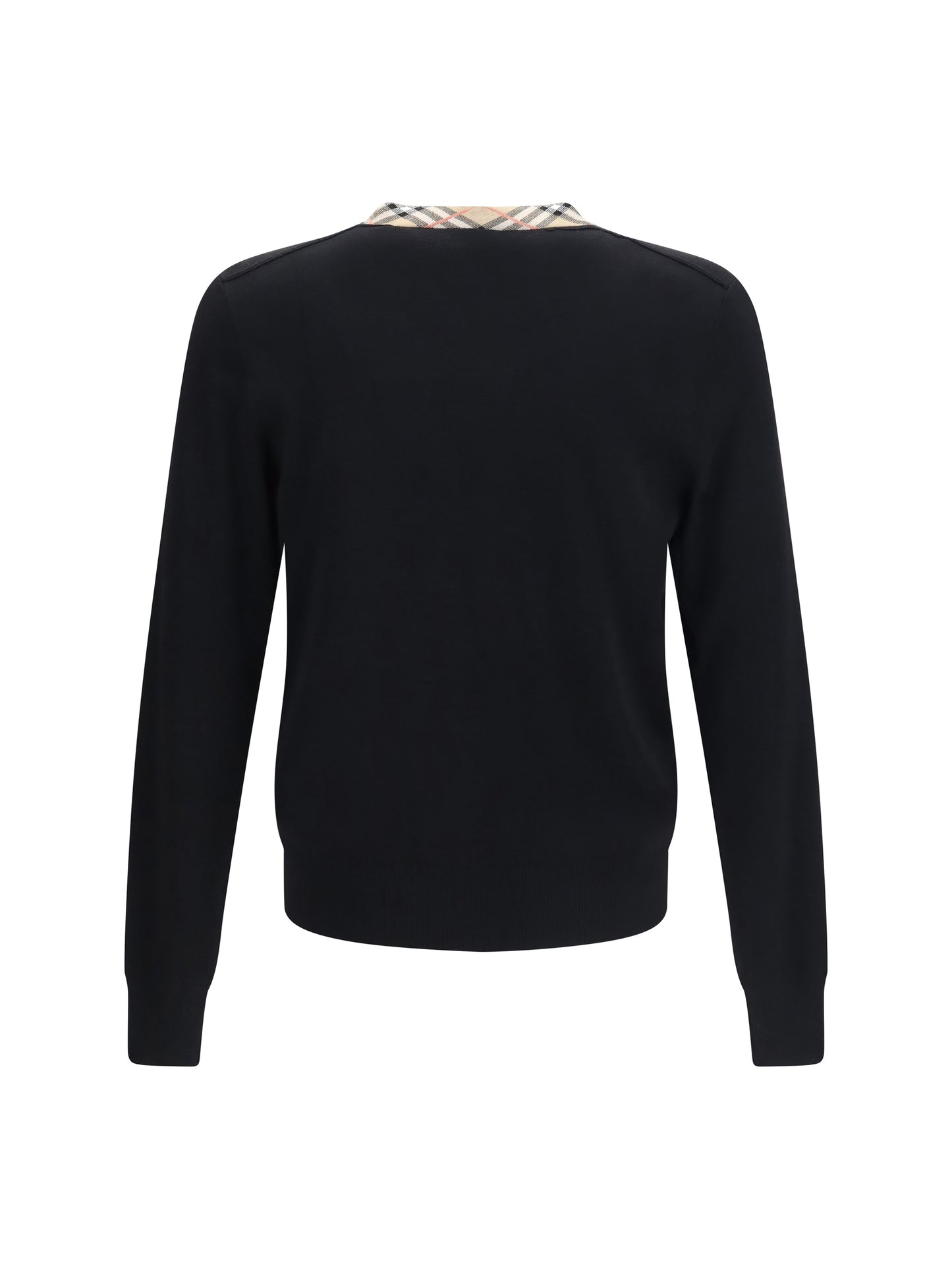 BURBERRY Check trim wool Sweater