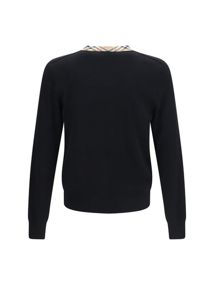 BURBERRY Check trim wool Sweater