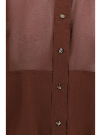 Brunello Cucinelli Cotton organza Shirt - Mulberry
