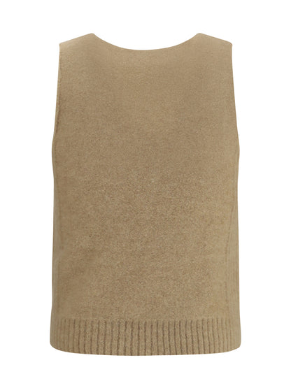 Dries Van Noten Striped sleeveless Sweater Vest - Ecru