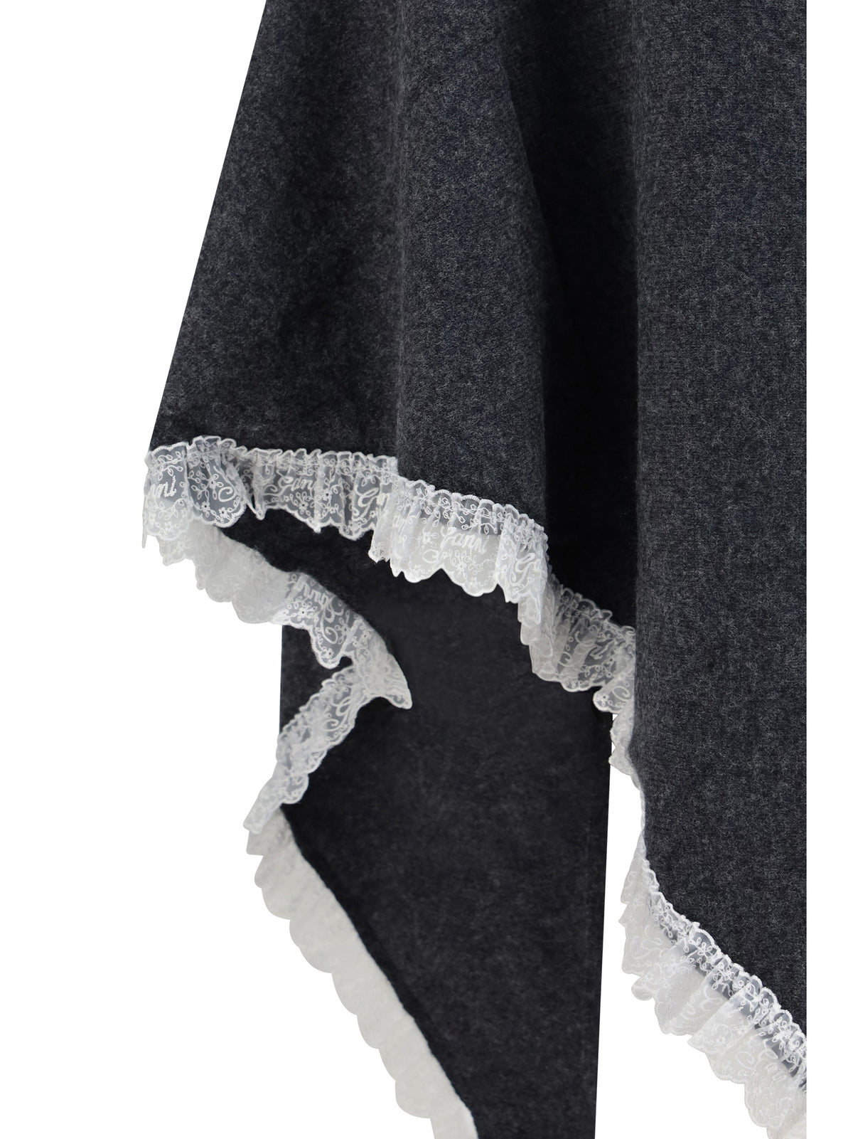 Ganni Openwork wool Cape - Phantom