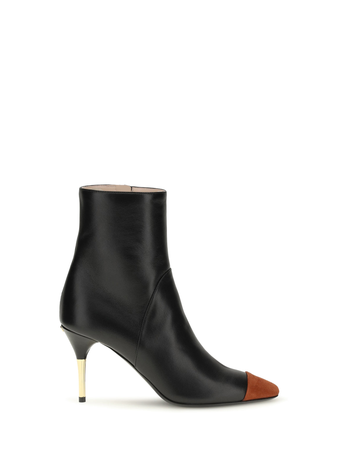 Valentino Garavani Sinead nappa and suede Ankle Boots - Deep Rust/Black