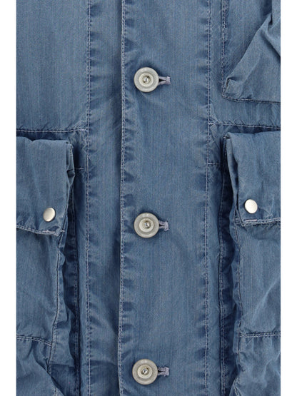 C.P. COMPANY 50 Fili Indigo Bleached Goggle Jacket