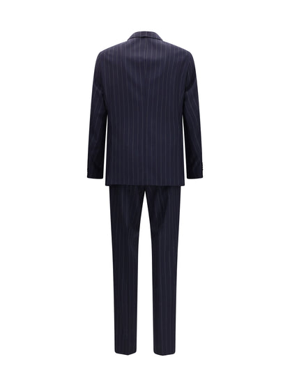 Hugo Boss Black Striped virgin wool Suit - Dark Blue