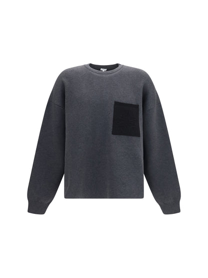 Loewe Anagram cotton-blend Sweatshirt with pocket - Grey/Black