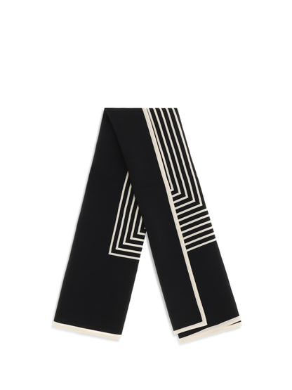 Toteme Monogram silk Scarf - Black