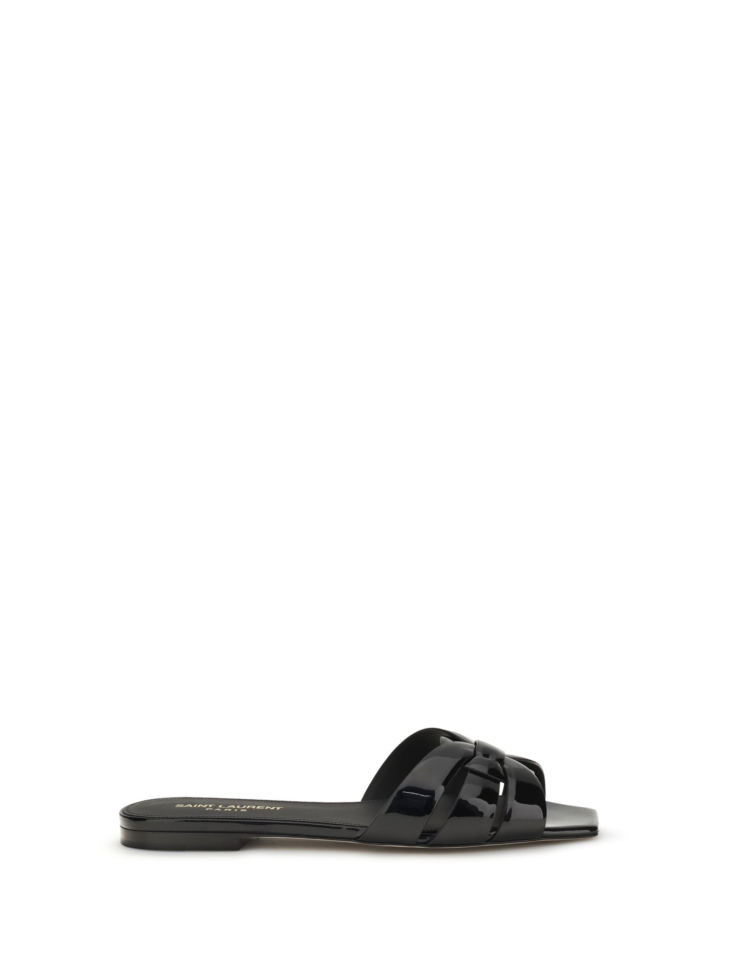 SAINT LAURENT Tribute patent leather Sandals