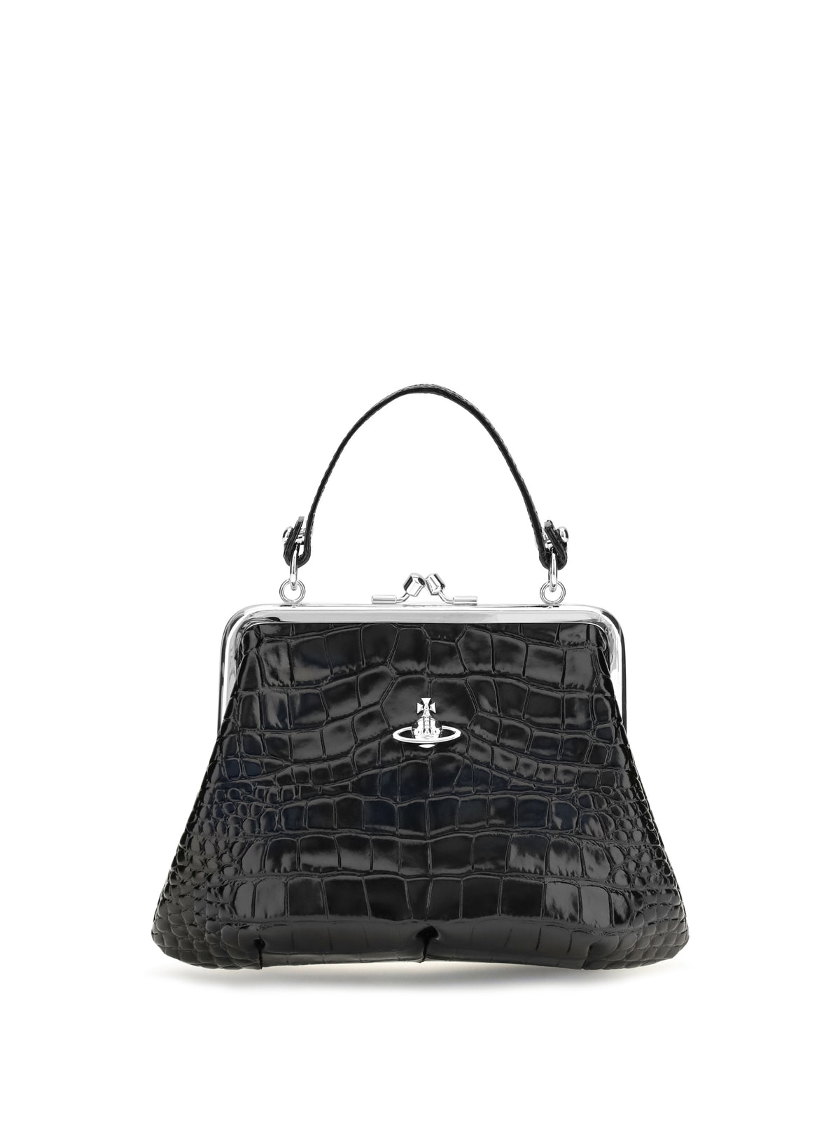 Vivienne Westwood Granny Frame crocodile effect Handbag - Black