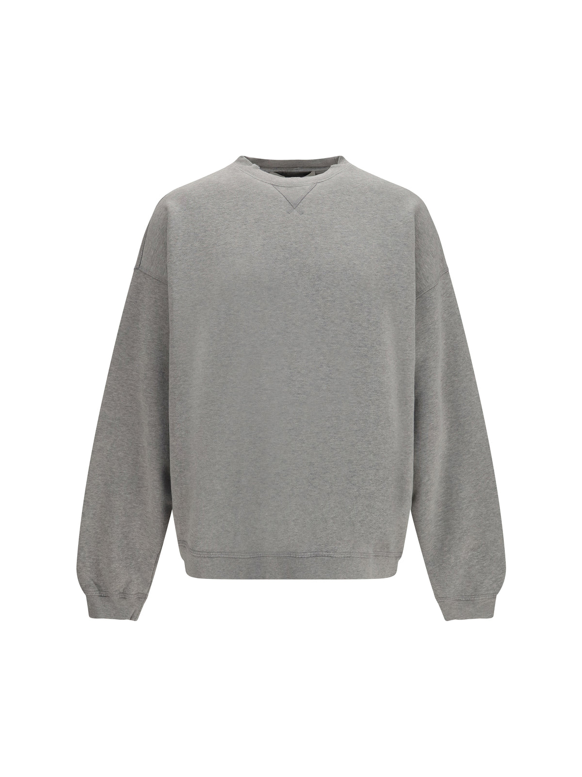 Golden Goose Oversized Crewneck Sweater with lettering on the back - Alluminium Melange Gray