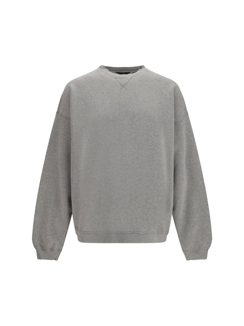 Golden Goose Oversized Crewneck Sweater with lettering on the back - Alluminium Melange Gray