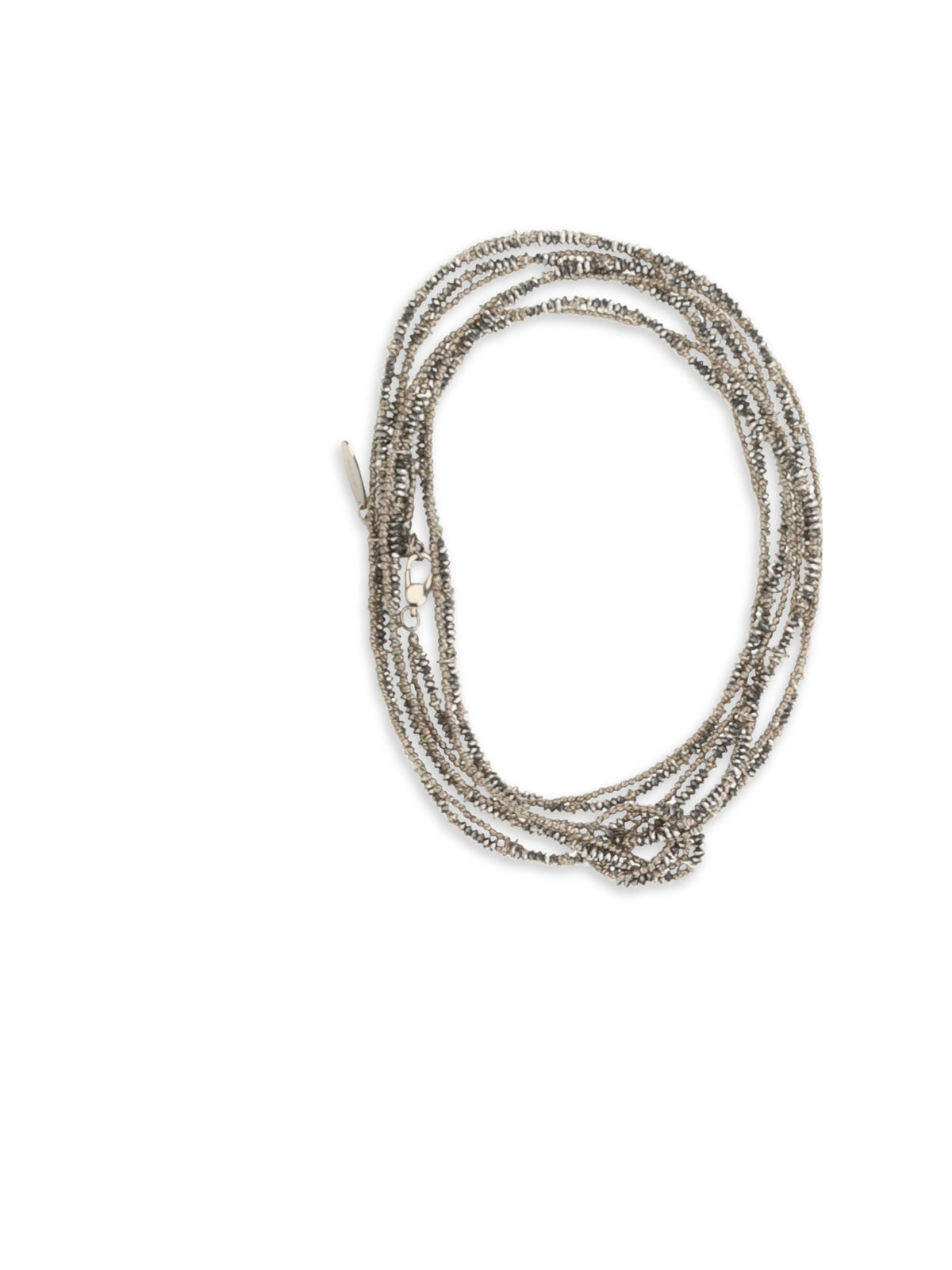 Brunello Cucinelli Hematite and Sterling Silver 925 Wrap Bracelet - Ematite Steel+Palladio Fume